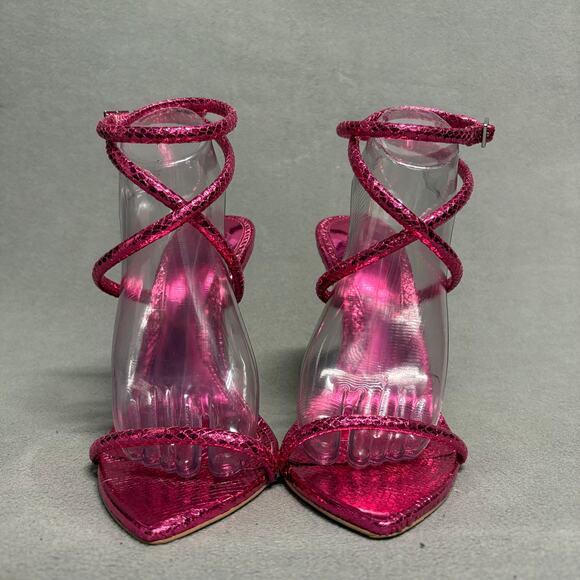 JLO JENNIFER LOPEZ xREVOLVE Star Sandal Wrap Around Heels in‎ Lollipop Size 9.5 - Picture 7 of 13